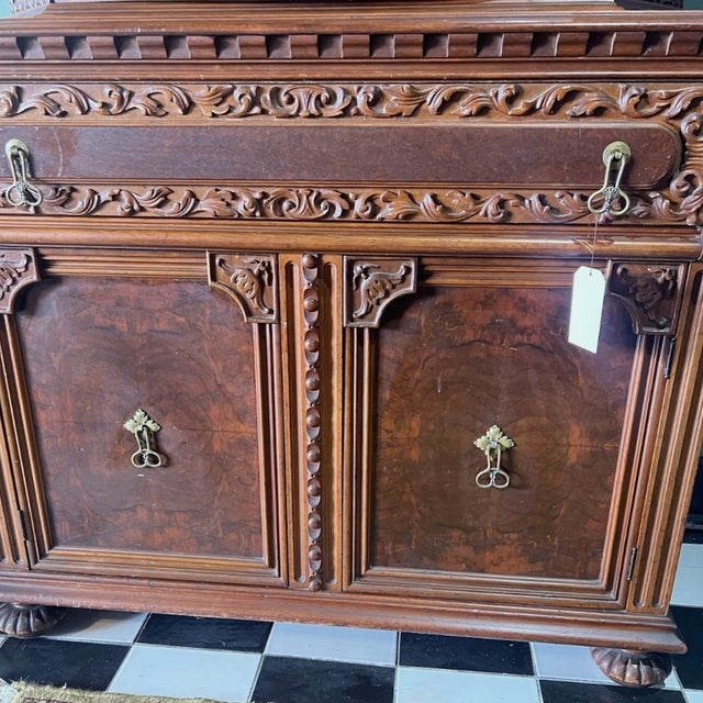 Antique French Carved Wood Hutch For Sale - Image 11 of 17