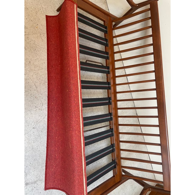 Red Mid-Century Danish Teak 3-Seater Sofa For Sale - Image 8 of 13