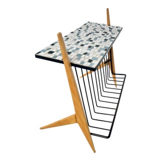 Mid Century Modern Side Table With a Magazine Rack by Arthur Umanoff - For Provenance See Photos For Sale