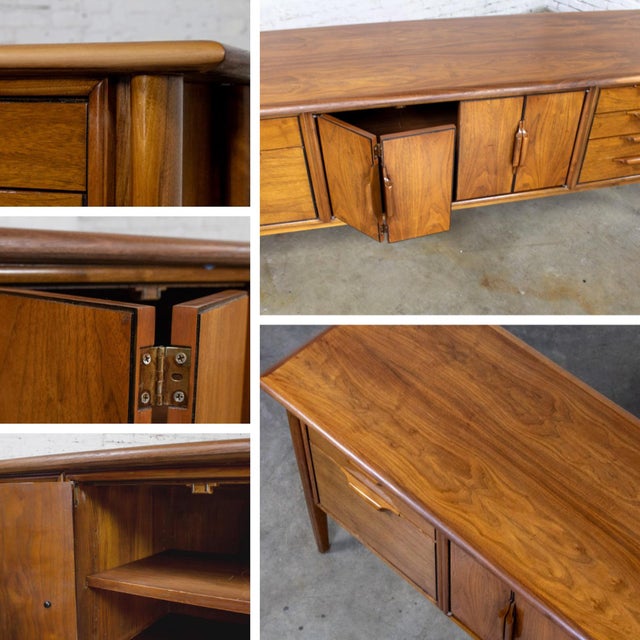 Mid-20th Century MCM Alma Castilian Series Walnut Credenza & Executive Desk W/Leather Work Surface For Sale - Image 12 of 18