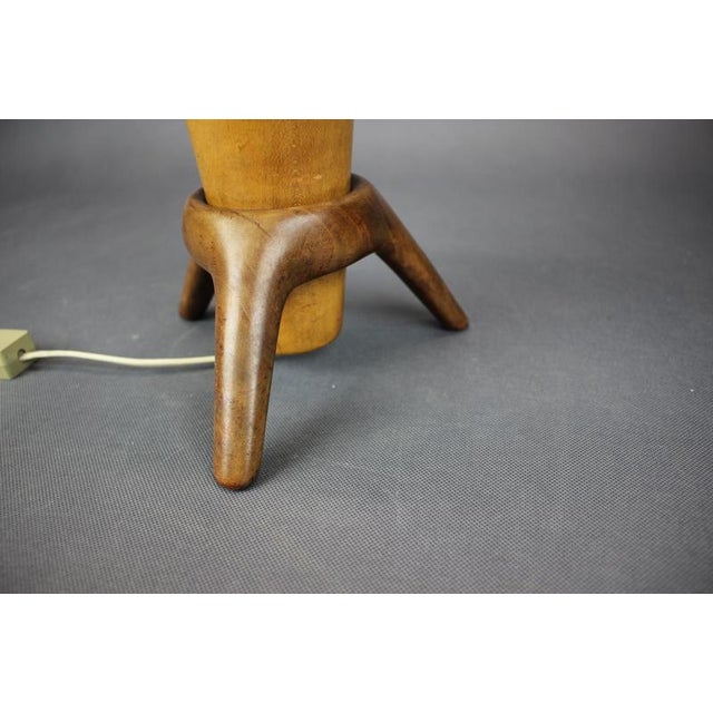 1960s Mid-Century ULUV Wooden Table Lamp, Czechoslovakia, 1960s For Sale - Image 5 of 11