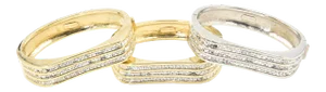 Italian Stackable Crystal Wave Bangles Bracelets Set of 3