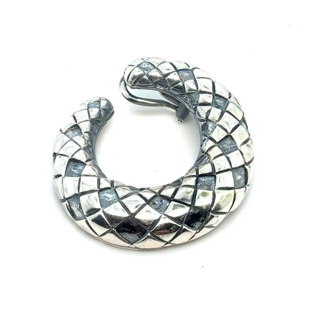1990s 1990s Pair of Tiffany & Co Estate Omega Back Clip on Earrings Sterling Silver For Sale - Image 5 of 7
