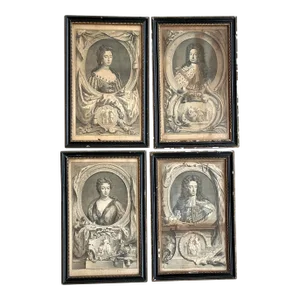 Vintage Boho Royal Engravings - Set of 4