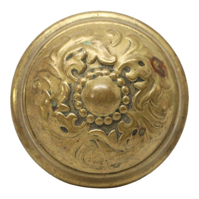 Antique 1900s Gothic Brass Norwich Door Knob For Sale