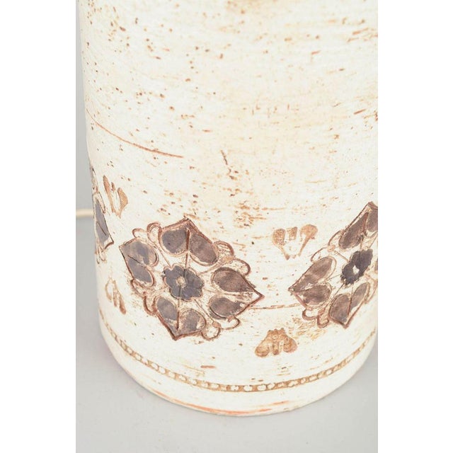 Large Ceramic Table Lamp with Relief by Bitossi for Bergboms, 1970s For Sale - Image 3 of 5