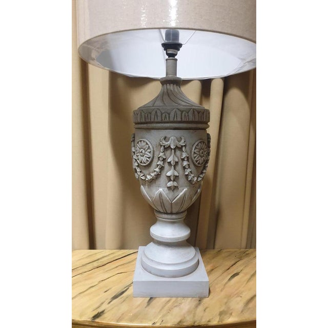 Large Carved Table Lamp For Sale - Image 3 of 6