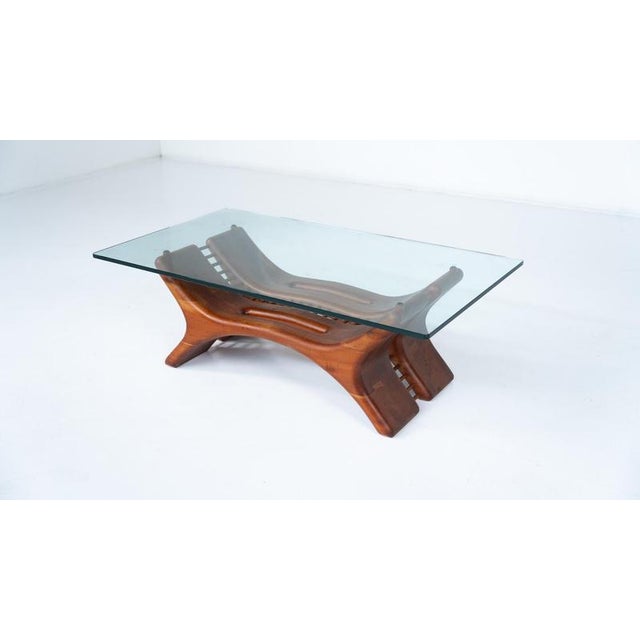Mid-Century Coffee Table in Wood and Glass, Italy, 1960s For Sale - Image 6 of 15