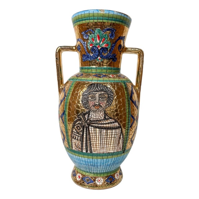 Vintage Majolica Vase by Deruta, 1950 For Sale