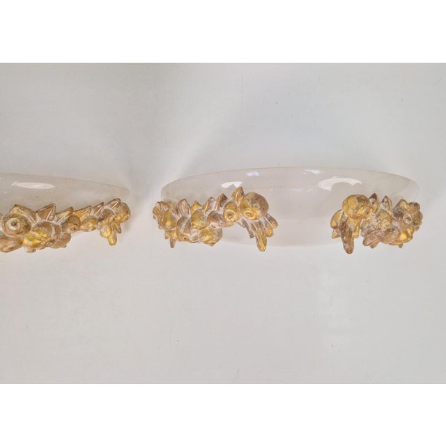 Vintage Bowl Wall Lamps in Goldleaf Murano Glass, Italy, 1970s, Set of 2 For Sale - Image 18 of 18