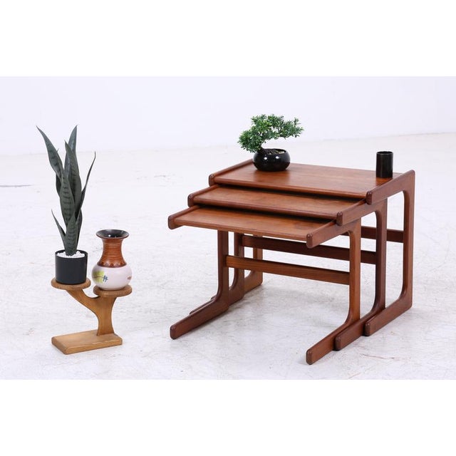 Mid-Century Danish Teak Nesting Tables, Set of 3 For Sale - Image 12 of 12
