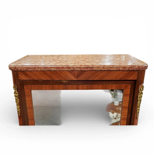 1900 - 1909 Antique Louis XVI Style Mirrored Vitrine Display Cabinet For Sale - Image 5 of 8