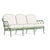 Brown Jordan Calcutta Sofa in Bay Leaf with Sea Salt and Anthracite Stripe Welt Cushions For Sale