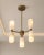 Handcrafted Brass 6-Light Chandelier With Natural Alabaster Cylinder Shades, Dining Room Chandelier For Sale - Image 4 of 5