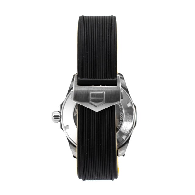 Tag Heuer Aquaracer 41mm way211a.ft6068 Black Dial Rubber Band Steel Watch For Sale In Houston - Image 6 of 11