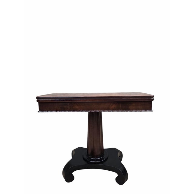 Antique American Empire Flame Mahogany Flip-Top Game Table For Sale - Image 10 of 10