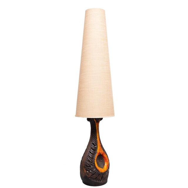 Large Fat Lava Ceramic Floor Lamp from Walter Gerhards, West Germany, 1970s For Sale - Image 4 of 12