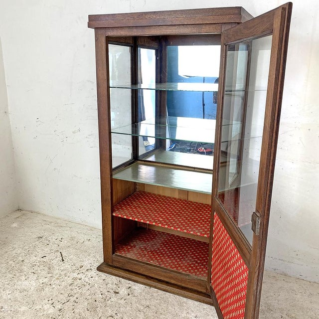 Brown Vintage Brutalist Display Cabinet, 1950s For Sale - Image 8 of 10