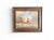 A charming and romantic vintage Dutch winter landscape painting, executed in oil on board and presented in its wooden...