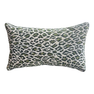 Green Leopard Lumbar Pillow For Sale