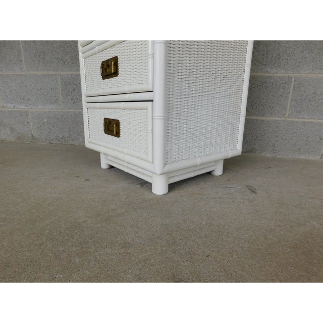 Ornamental & Decorative Materials Faux Bamboo Campaign Style Lingerie Chest Wicker Coastal Style For Sale - Image 7 of 11