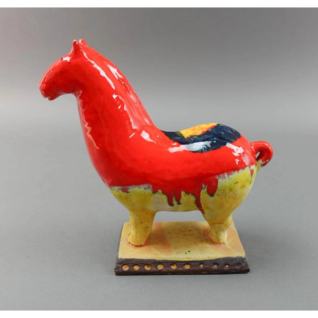 Ivo De Santis Gli Etruschi Raymor Mid Century Modern Italian Art Pottery Orange Horse Figurine. Difficult to find Italian...