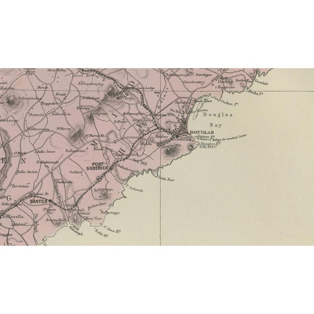 Antique Isle of Man Map, 1885 For Sale - Image 4 of 9