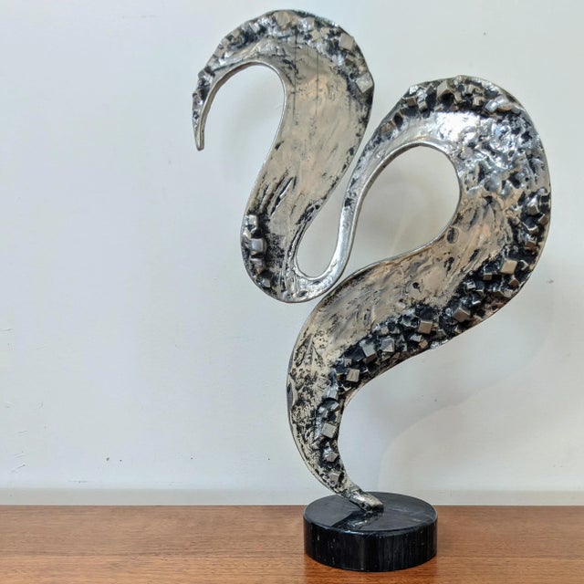 1970s Abstract Brutalist Cast Aluminum Sculpture For Sale - Image 11 of 11