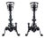 Pair of English Turn of the Century Iron Andirons with Foliage and Guilloches For Sale
