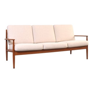 Mid-Century Danish Teak and Wool Sofa by Grete Jalk for France & Søn, 1960s For Sale