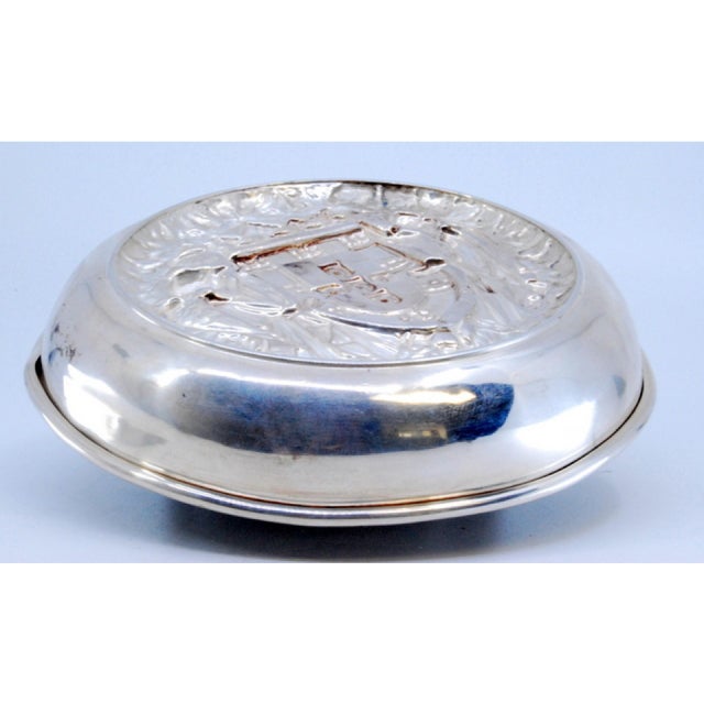 Silver Tray with Angelic Figures Holding the Coat of Arms of Portugal, in Good conditions.