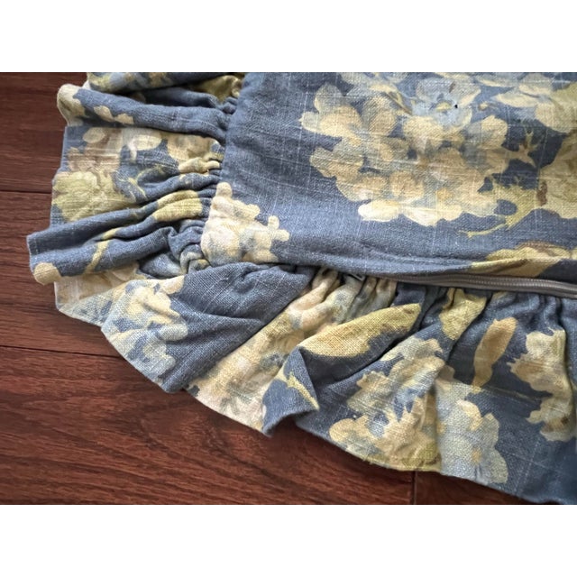 Pair of Waverly Chambray Blue Hydrangea Custom Pillow Shams For Sale - Image 10 of 12