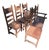 Early 20th Century Solid Hardwoord Chairs (Set of Six in Southwest Style) For Sale