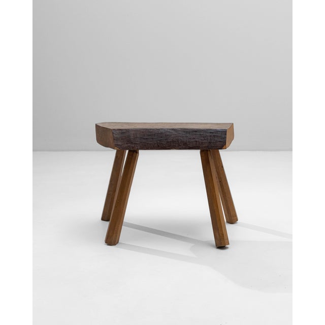 1970s French Brutalist Wooden Stool For Sale - Image 18 of 18