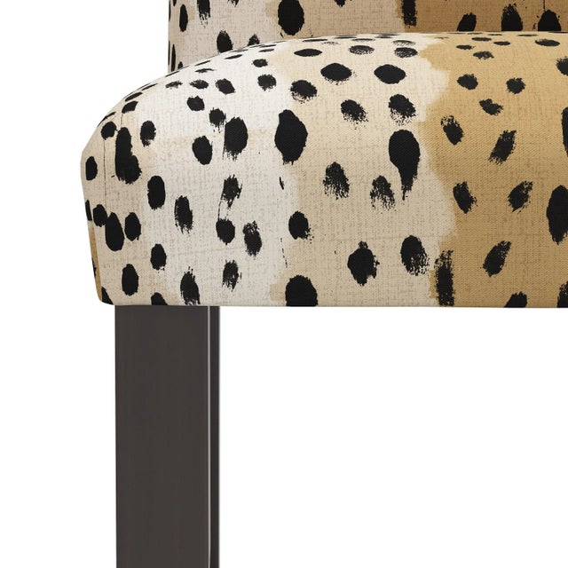 Not Yet Made - Made To Order Chelsea Counter Stool in Caramel Linen Leopard For Sale - Image 5 of 8