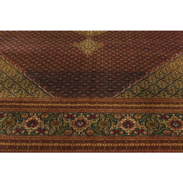Late 20th Century Vintage Wool & Silk Persian Mahi Tabriz Rug - 09'10 X 13'01 For Sale - Image 5 of 5