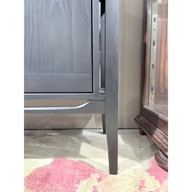 Charcoal Arhaus Brock Dark Twilight Ash Wood Open Bookcase Cabinet For Sale - Image 8 of 10