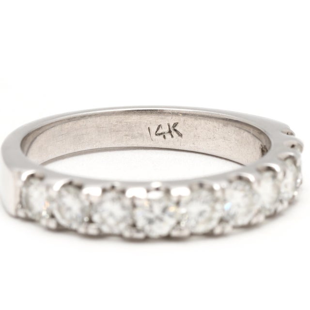 1ctw Diamond Band Ring, 14k White Gold, Ring Size 6, Stackable For Sale In Greensboro - Image 6 of 6