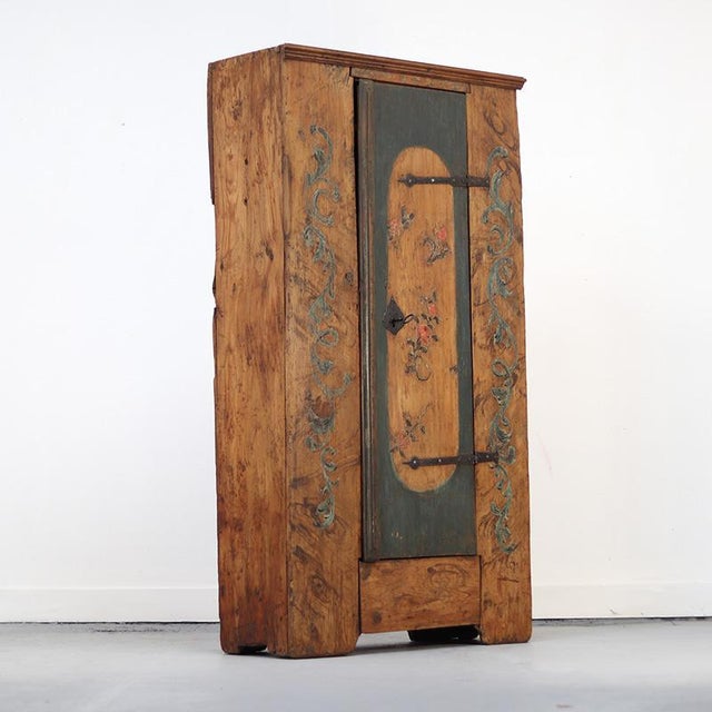 Primitive Farmhouse 18th Century Painted Folk Art Bridal Cabinet For Sale - Image 10 of 18