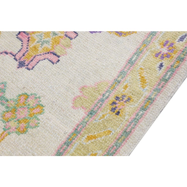 Modern Turkish Oushak Rug 3' x 12'4" For Sale - Image 4 of 10
