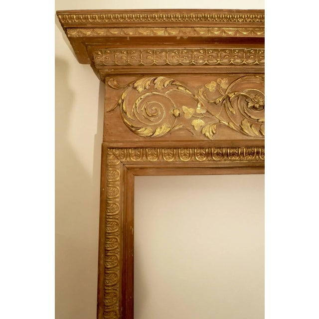 Late 18th Century English Georgian Carved Pine Fireplace Mantle with Gilt Elementsts For Sale - Image 5 of 11