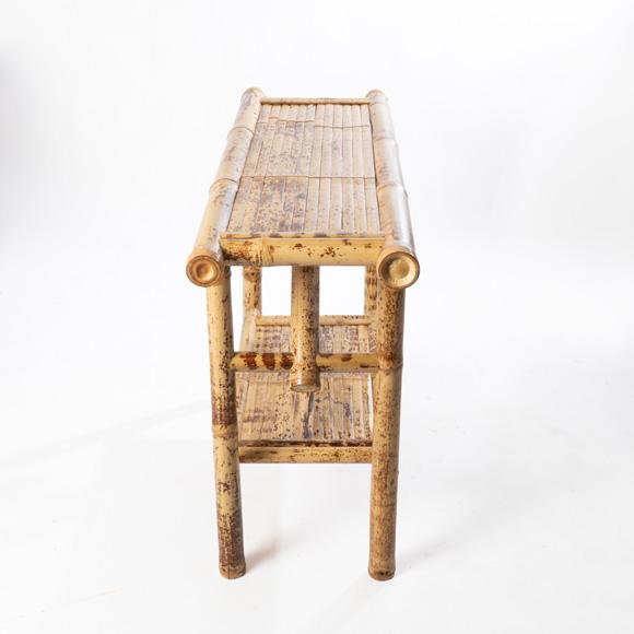 Vintage Bamboo Console Table For Sale - Image 4 of 7