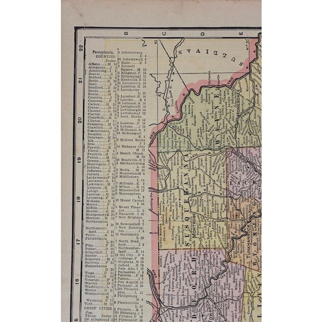 Antique Late 19th Early 20th Century "Pennsylvania" Color Atlas Map c.1910 For Sale - Image 11 of 15