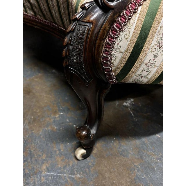 Victorian Walnut Framed Sofa with Cabriole Legs For Sale - Image 4 of 15