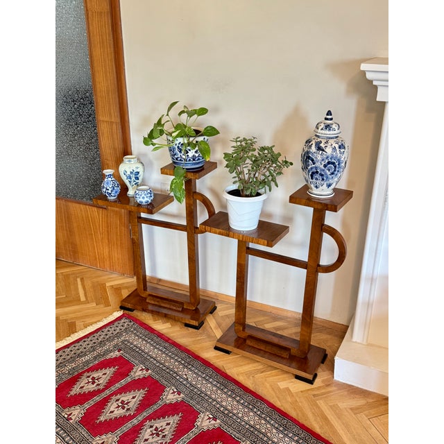 Vintage Art Deco Plant Stands, 1930s, Set of 2 For Sale - Image 9 of 14
