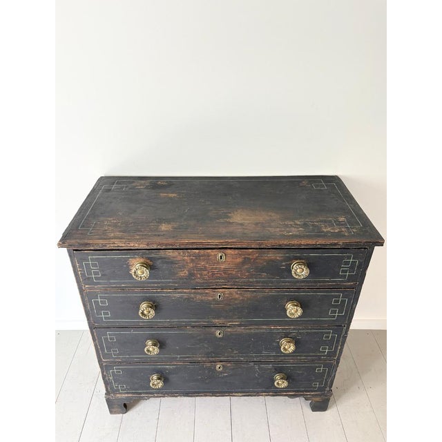 Regency Chest of Drawers with Geometric Stencilling For Sale - Image 5 of 14