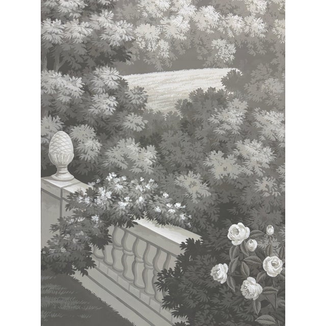 Hand Painted Vintage European Garden Park Panoramic Mural Panels For Sale - Image 10 of 10