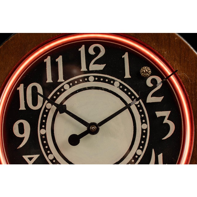 Vintage Telechron Neon Advertising Clock For Sale - Image 4 of 11
