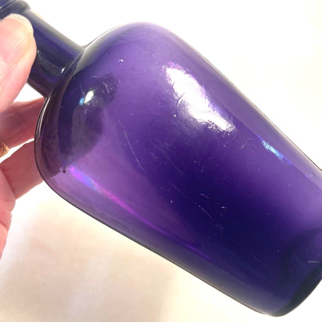 Circa 1900 Warranted Glass Flask Bottle Antique Americana For Sale - Image 9 of 11