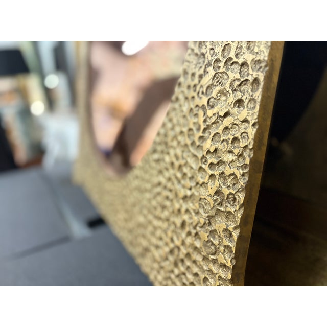 Mid-Century Modern Pair of 1970s Italian Modern Bronze Mirrors by Luciano Frigerio For Sale - Image 3 of 10